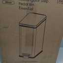 Home Zone Living 8 Gallon Slim Kitchen Trash Can with Soft Close Lid, Step Pedal, Bag Tuck Band, and Removable Liner, Stainless Steel, Silver