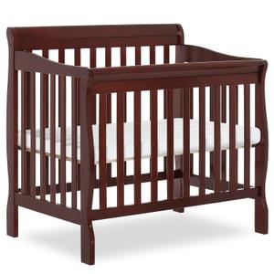 Dream On Me Aden 4-in-1 Convertible Mini Baby Crib, GREENGUARD Gold & BSA Certified, Sustainable Pinewood, Non-Toxic Finish, 3 Mattress Heights, Converts to Mini Day & Twin-Size Bed - Espresso