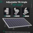 4 Pack Adjustable Solar Panel Tilt Mount Bracket Base, Tilt Angle 10-60 Flat Roof Mount Holder, RV Solar Panel Mounts Clamp Roof Stand