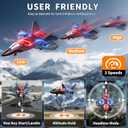 NIPLOOOW Foam Remote Control Airplanes Rc Planes for Kids 4-8, Remote Control Planes Fighter Jet with Light, 360 Flip Fighter Jet Toy, Gravity Sensing, Stunt Roll, Gifts for 6 7 8 10 12 Year Old Boys