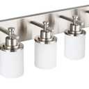 MELUCEE 6-Light Bathroom Vanity Light, Bathroom Light Fixtures Over Mirror with Milky White Glass Shade, Brushed Nickel Finish Wall Light for Kitchen Dressing Room Living Room Hallway, E26 Base