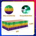 4 Pack 29x108 Inch Mardi Gras Table Skirts Metallic Foil Fringe Table Skirts for Wedding,Birthday, Mardi Gras Decorations (4 Ps)