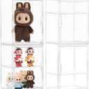 Acrylic Display Case, 4 Pack Large Figure Clear Display Case, Adjustable Layers with a Removable Divider Display Cases for Collectibles with Magnetic Door