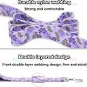 4 Foot Dog Leash for Medium Large Dogs, Heavy Duty Blue Dog Leash with 2 Padded Handles, Walking Training Lead for Dogs, Lavender Floral