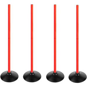 Orange Soccer Agility Poles Set Detachable Sports Trainning Speed Pole Slalom Poles with Rubber Base Sport Traning Equipment (Pack of 4)
