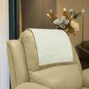 Premium Headrest Cover for Recliner Chair,Flame Retardant Faux Leather Headrest Protector for Furniture, Theater Seat Cover Head Protector Cover for Home & Office Sofa,16Wx27L, Ivory