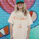 Women's Maternity Shirt Thanksgiving Growing a Little Pumpkin T Shirt Fall Pumpkins Graphic Pregnancy Announcement Tops (S)