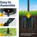 VIVOHOME Polyresin Bird Bath Bowl with Solar Fountain, 29 Inch Height Outdoor Freestanding Birdfeeder with Metal Stake, Capacity 1.4 Gallons, 5-Pronged Base, Green