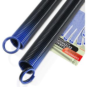 Pair of 140lb. Heavy Duty Garage Door Extension Springs Stretch Springs, 25" Long,Double Loop Ends, High Precision Electrophoresis Black Coated, MIN 16,000 Cycles, for 7ft High Garage Doors