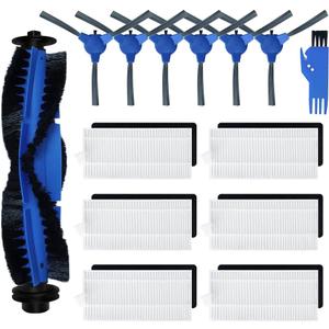 Spare Accessories Compatible with eufy 11S, 25C, 30C Slim Robotic Vacuum Cleaner NOT for Max/G/L Series Replacement Parts Include: 1 Roller Brush 6 Edge Brushes 6 Filter Foam Kit