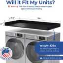OfficeSimpli Washer Dryer Countertop, Made in USA, Non-Slip Pads, Laundry Room Wood Topper, Washer Dryer Cover for Top, Laundry Countertop, Laminate Finish (Black, Standard (27.5" x 54"))