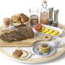 Oroyutor 16-Inch Oak Lazy Susan with Gold Rail and White Finish