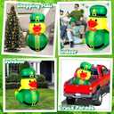 Leyndo 5FT St. Patrick's Day Giant Inflatable Duck Decoration Outdoor with Build-in LEDs Lights Blow Up Leprechaun Duck Wear Lucky Shamrocks Hat for Car Parade Mall Garden Patio Lawn Indoor Party
