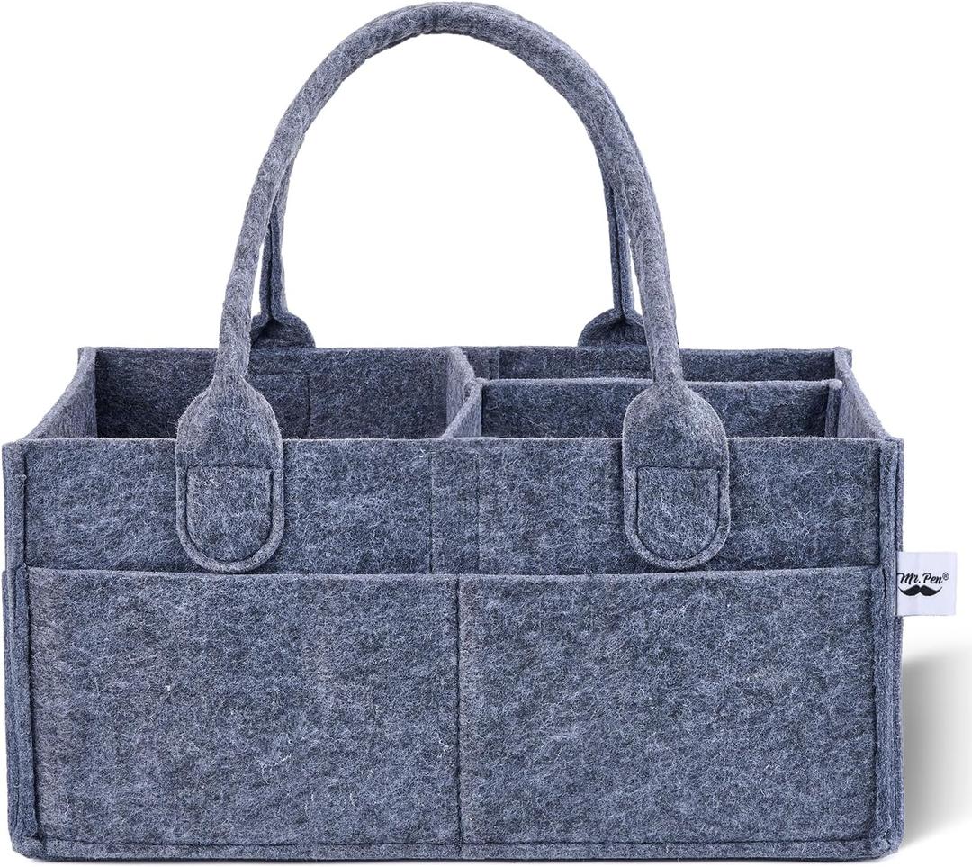 Mr. Pen- Baby Diaper Caddy Organizer, Charcoal Gray, Diaper Organizer, Car Diaper Caddy, Baby Caddy Organizer, Portable Diaper Caddy, Diaper Organizer for Changing Table, Baby Organizer for Nursery (1 Pack)