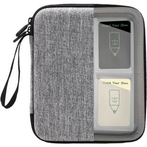 Card Case for Yoto cards 120 Pockets, Large Capacity Portable Folder with 2 Zipper and Carry Strap, Card Binder Holder with Sleeves for Travel (Grey)