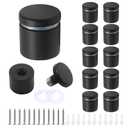 12 Pcs Black 1 Inch x 1 Inch Standoff Screws, Stainless Steel Standoff Screws Standoff Mounting Hardware, Acrylic Sign Standoffs Small Glass Spacers for Hanging Picture Photo, DX240408-693