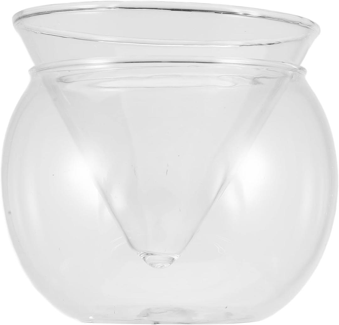 Elegant Round Glass Cocktail Chiller Server for Martini Whiskey Ice Cream - 15 Oz and 5 Oz Capacity Perfect for Home Entertaining