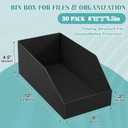 Fuyoooo 30 Pack 12 x 6 x 4. 5 Inches Cardboard Storage Bins Open Top Bin Boxes Corrugated Shelf Organizer Bins for Pantry, Parts, Garage, Snacks, Bottles, Cans or Warehouse Home Cubby, Black