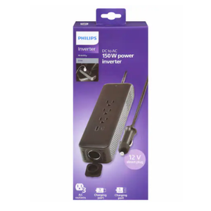Philips Direct Plug Power Inverter 3 AC Outlets 1 USB-A 1 USB-C 175W