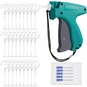 2006 Pieces Clothes Tagging Applicator Set Including 1 Piece Garment Tag Attacher with 5 Pieces Steel Needles and 2000 Pieces J Hook Plastic Fasteners for Fine Tagging Applications
