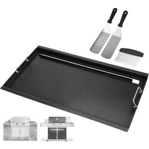 Full Size Griddle Insert for Weber Summit 600 Series E/S 650 640 660 670 Gas Grills With Smoker Box, Heavy Duty Flat Top with Spatula Set for Weber Grill Replacement Parts 67552