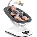 Ezebaby Baby Swing for Infants and Newborns with 5 Unique Motions, Adjustable Speed and Positions, Lullabies, Infant Swing with 5-Point Harness, Baby Swing for Newborn Babies 0-9 Months Grey