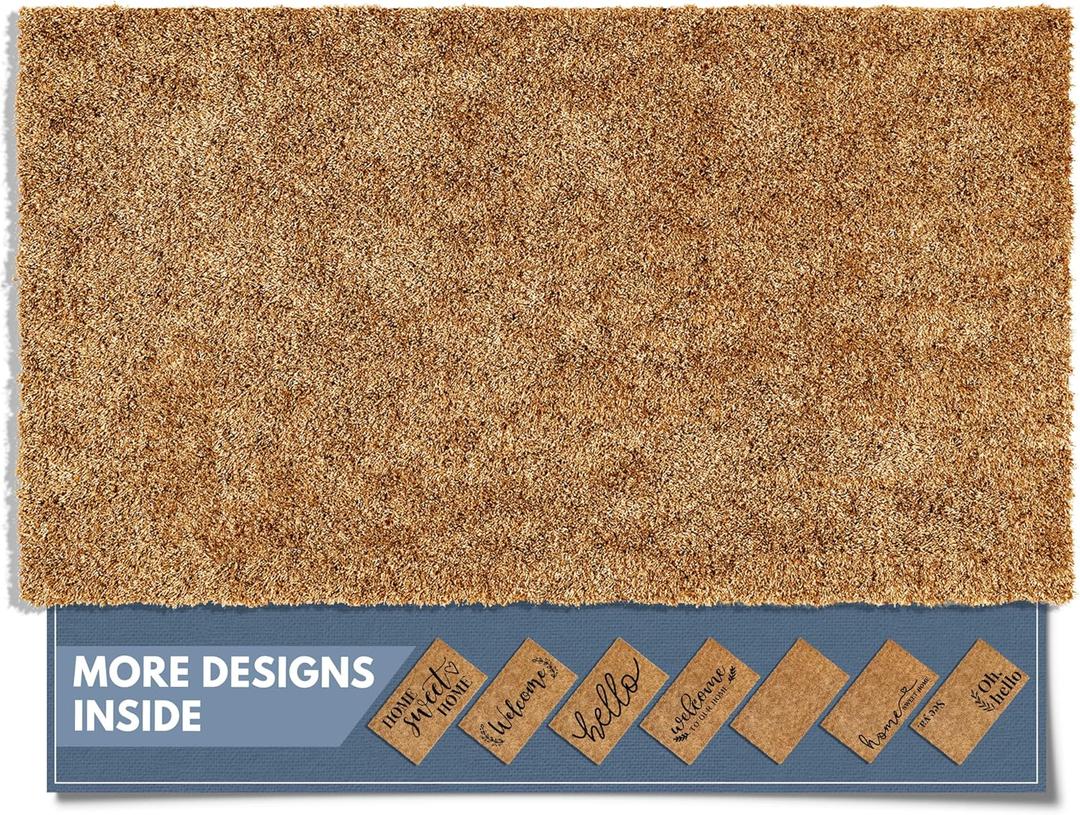Barnyard Designs Doormat Welcome Mat for Outdoors, Large Front Door Entrance Mat, 30x17, Brown (Blank) (1'5" x 2'6" (Rectangular))