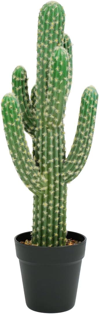 22” Artificial Cactus Plants Outdoor Tall Fake Cacti Plant Tropical Tree Indoor - Realistic Faux Floor Plant for Home Living Room Office Hotel Patio Balcony or Garden Desert Decor