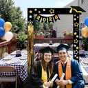 Cinnvoice 2026 Graduation Party Decoration 59 Inches Black and Gold Large Size Photo Props Booth Frame for High School College Grad Congrats Congratulation Picture Display Selfie Favors Backdrop
