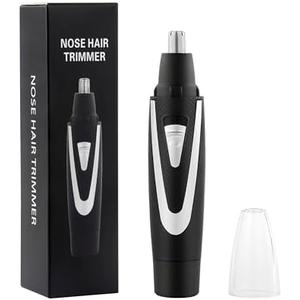 Ear and Nose Hair Trimmer Clippers: 2026 Professional Painless Eyebrow & Facial Hair Trimmers Remover for Men Women, Battery-Operated Nasal Clipper, Dual Edge Waterproof Blades for Easy Clean, Black