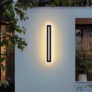 23.6in Outdoor Wall Sconces 18W Modern Outdoor Lights IP65 Exterior Light Fixture White Acrylic Sconces Wall Lighting Suitable for Porch Patio Gates Garage