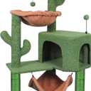 YUNIQUE Cat Tree with Cat Condo Scratch Post and Big Hammock, Green