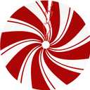 48 Inch Red Swirl Christmas Tree Skirt Sweet Candy Cane Red and White Ornaments Home Party Decoration (Large)