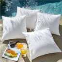 Phantoscope 18 x 18 Pillow Inserts - Pack of 4 Outdoor Water Resistant Throw Pillow Inserts Hypoallergenic Square Decorative Couch Sham Cushion Stuffer - 18 Inches