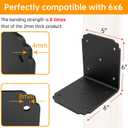6x6x5 L Brackets Heavy Duty for Pergola, (8pcs) Angle Bracket Metal Corner Brace for Wood,Deck, Shelf, Fence