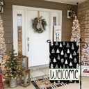 Artscope Welcome Christmas Tree Garden Flag 12x18 Inch Double Sided, Seasonal Outdoor Xmas Flag for Yard Farmhouse Holiday Decoration-Black