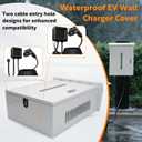 EV Charger Cover for Tesla Universal Wall Charger, EV Charger Box for Outdoor, Features Two Sizes of Cable Entry Ports for Various Charger Types, Waterproof and Dustproof, 23.6 x 16.9 x 8.3''