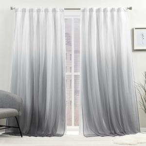 Exclusive Home Crescendo Lined Room Darkening Blackout Hidden Tab Top Curtain Panel Pair, 52"x96", Grey, Set of 2