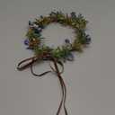 Flower Crown Renaissance Headpiece - Blue Flower Headband Fairy Floral Headpiece for Women Girls Bridal Wedding Renaissance Halloween Party Birthday Photo Props