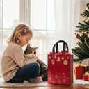 STYPOP 16 Pack 10" Christmas Gift Bags Medium Size with Tissue Paper, Reusable Non-Woven Christmas Tote Bags with Handles, Perfect for Holiday Gift Wrap/Party Favor Supplies, 10.2"  8.3"  4"