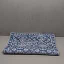 Vintage Persian Door Mat, Shabby Chic Blue Floral Doormat for Front Door Entrance Porch, Blue and White Bath Mats for Bathroom, Classic Welcome Mats for Outdoor Entryway, 17x30 Inches