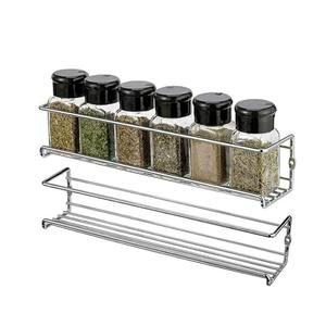 Urban Deco 4 Tier Single Hanging Spice Rack Organizer For Cabinet- Wall Mounted Seasoning Organizer - Space Saving Design for Kitchen, Pantry, Door