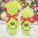 4Pack 30 Pcs Christmas Face Decal Stickers for Crafts Small 3 Inch Rub on Transfers UV Vinyl Faces Eyes Pitcher Decals for Ornaments Glass Drinking Cups Wood Decorations Balls Party Supplies (hoho30)