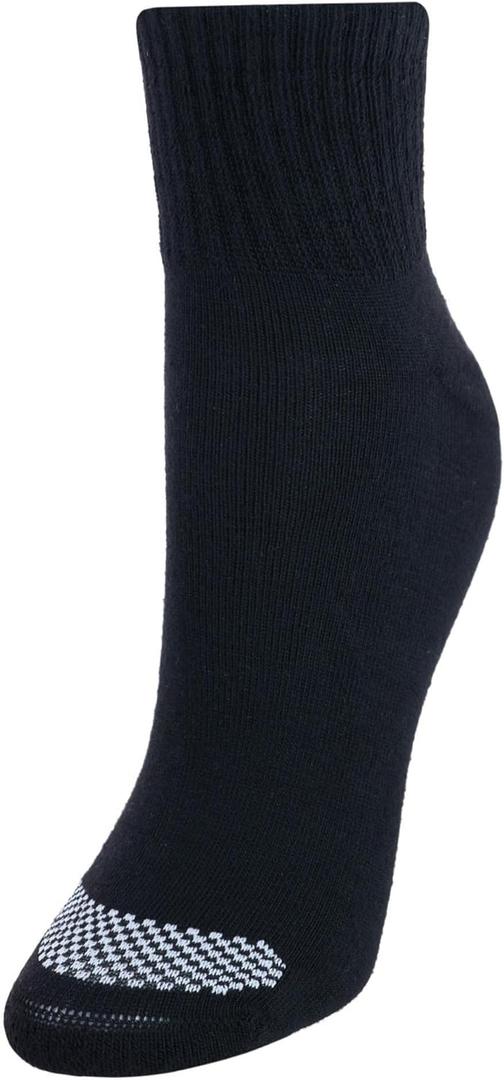 Hanes Women's Cool Comfort Toe Support Ankle Socks, 6-Pair Pack (Black/White Vent)