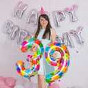 2 x Rainbow Number 9 Balloon, 40 Inch Large Colorful Foil Number Balloons One Balloons for 9th Birthday, Huge Mylar Numbers 9 Year Old Birthday Party Supplies Balloons