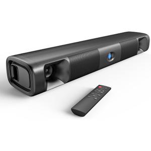 Saiyin Sound Bar for Smart TV, 60W Bluetooth 5.3 Soundbar with Dual Bass Drivers&Clear Voice, Virtual Surround Sound System with TV-ARC/Optical/AUX for TV/PC/Gaming/Projectors, 17 inch, Wall Mountable