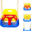 IFOYO 3-in-1 Convertible Kids Swing Seat with Detachable High-Back Support, Secure Indoor Outdoor Playground Swing for Kids (Navy)