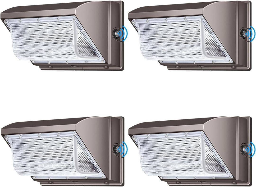 ledmo LED 120W Wall Pack Light with Photocell, Dusk to Dawn Outdoor Commercial Security Lighting, 5000K IP65 Waterproof 15840LM 4 Pack