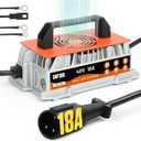 CMTOOL 18 AMP 48 Volt Golf Cart Battery Charger for Club Car, IP67 Waterproof Fully Automatic 48V Trickle Charger, 3-Pin Round Plug, for Lead-Acid Batteries