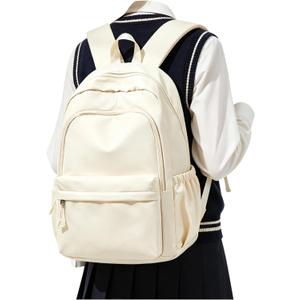BJLFS Beige Backpack for School Women Girls, Waterproof Book bags Cute High School Backpacks for Men Teen Boys, Lightweight Travel College Backpack Mochilas Escolares para Daypack Ruckssack, A0-beige